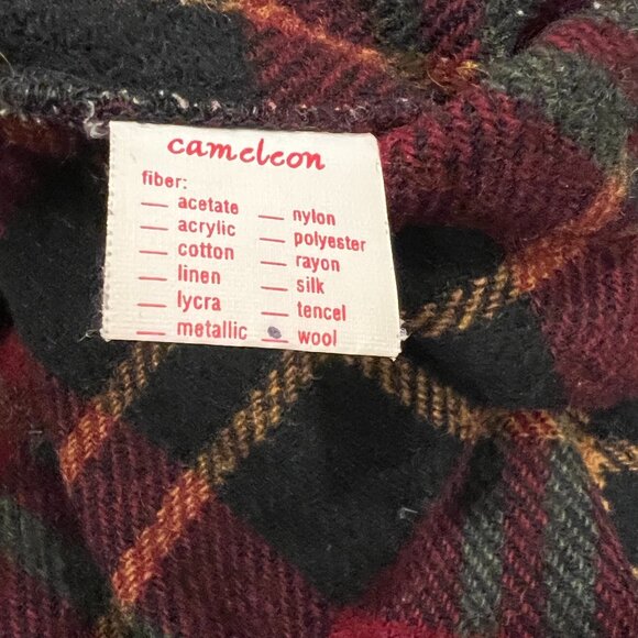 Cameleon Vintage Oversized Plaid Wool Jacket, Red Black, M - Picture 5 of 11
